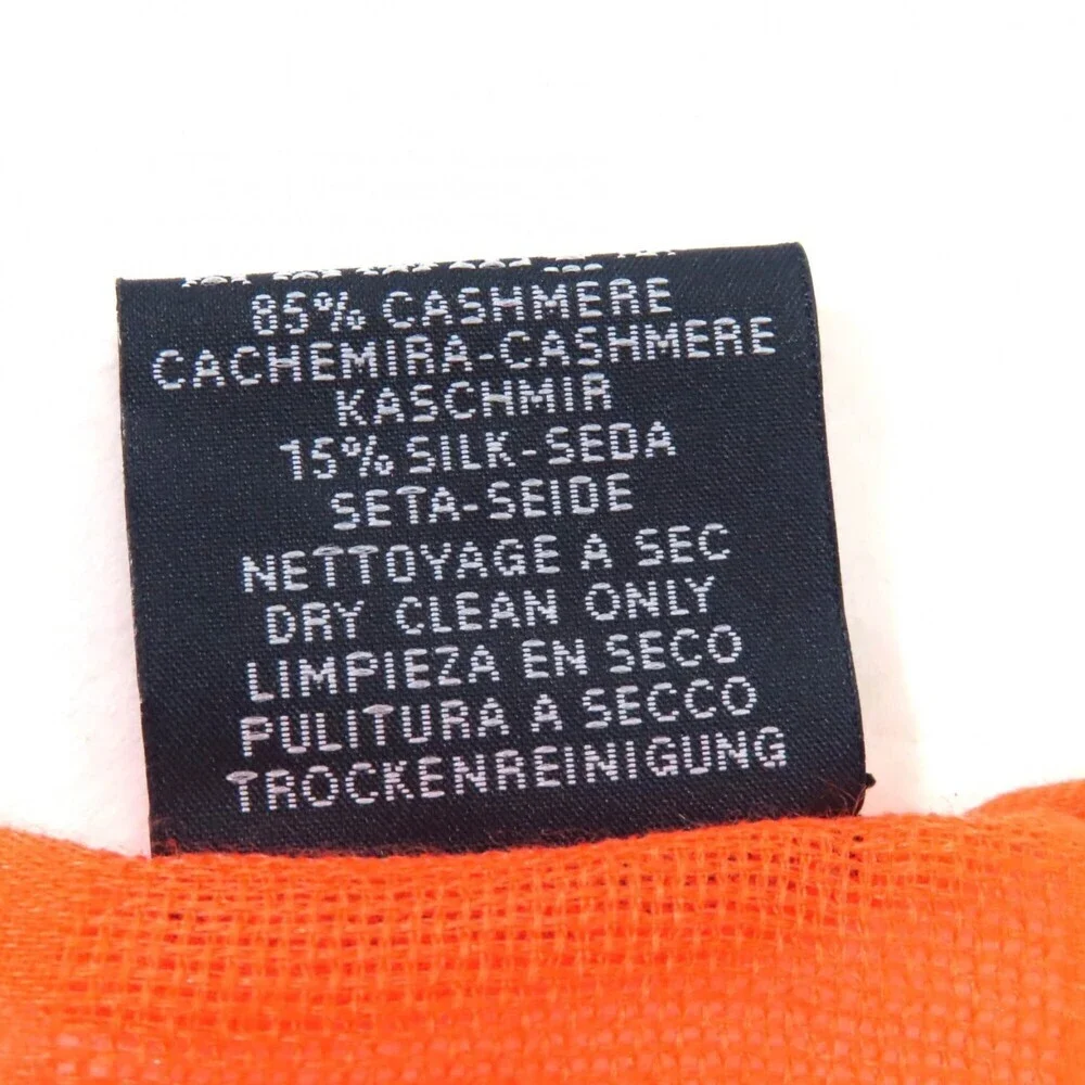 HERMES Authentic Orange Silk Scarf